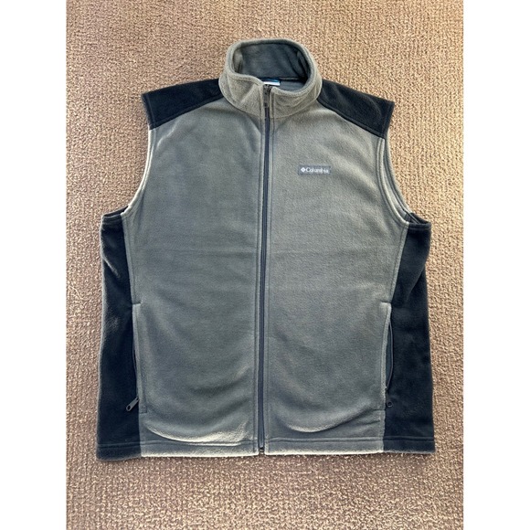 Columbia Other - Columbia Mens Gray Black Fleece Full Zip Vest AM1535 Large Hiking Outdoor